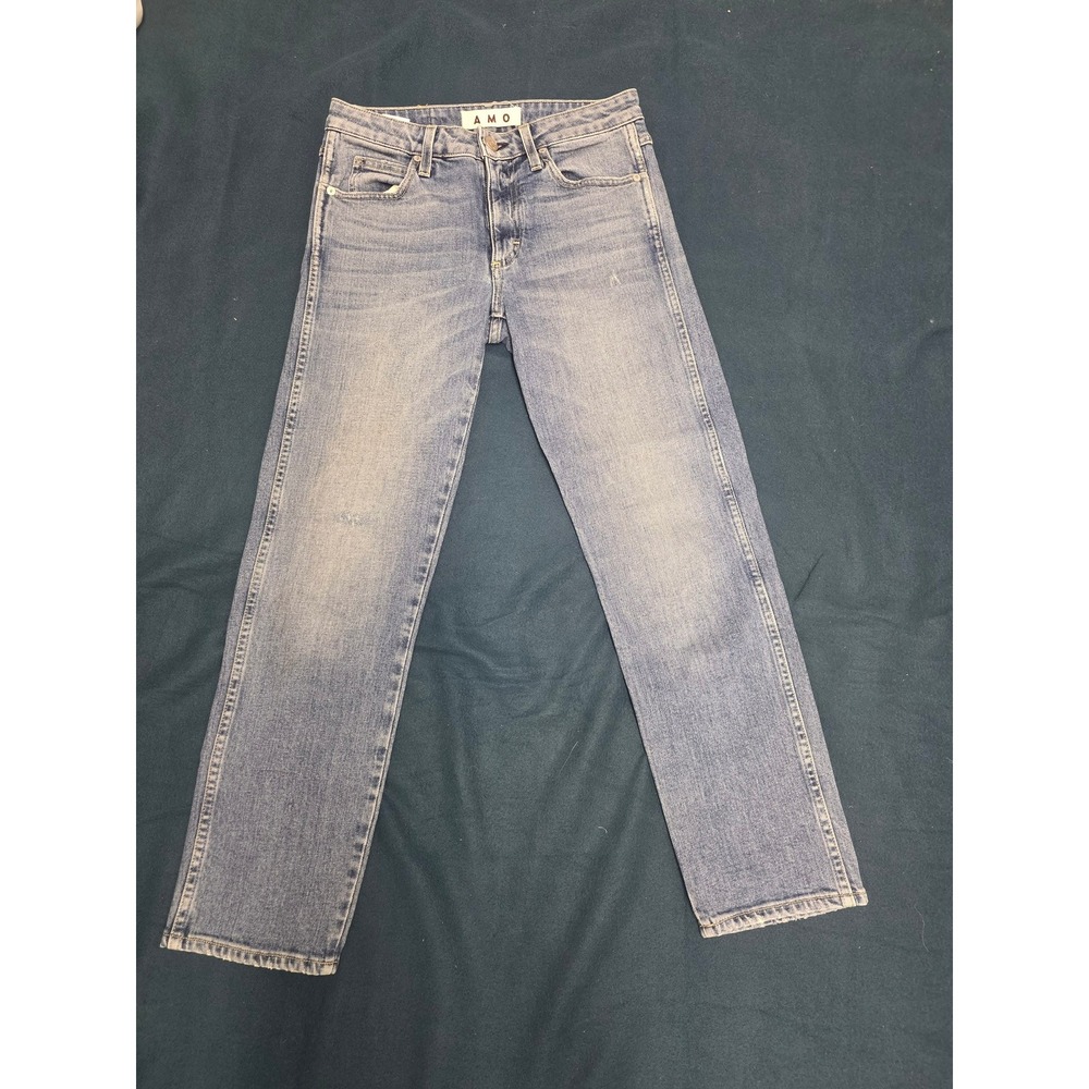 AMO Straight Leg Jeans Light Wash Denim Made in USA Size 24